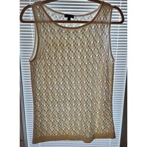 Talbots Sweater Vest Teacher Granny Cottage Sz.Med. Ivory